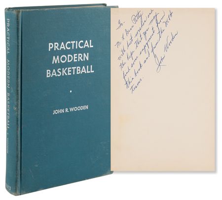 Lot #828 John Wooden Signed Book - Practical Modern Basketball - Image 1