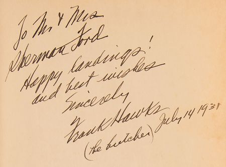 Lot #384 Frank Hawks Signed Book - Speed! - Image 2