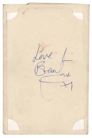 Lot #602 Rolling Stones: Brian Jones Signature and Candid Photograph (1963) - Image 1