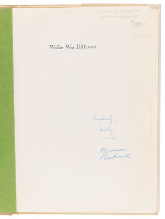 Lot #448 Norman Rockwell Signed Book - Willie Was Different - Image 4