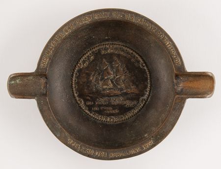 Lot #377 USS Constitution 1927 Restoration Relic Bronze Ashtray - Image 2