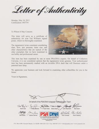 Lot #824 Ted Williams Signed Print (Ltd. Ed. #241/999) (26? x 21.5?) - Image 2