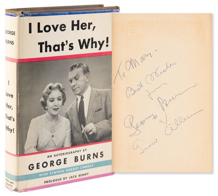 Lot #667 George Burns and Gracie Allen Signed Book - I Love Her, That's Why! - Image 1