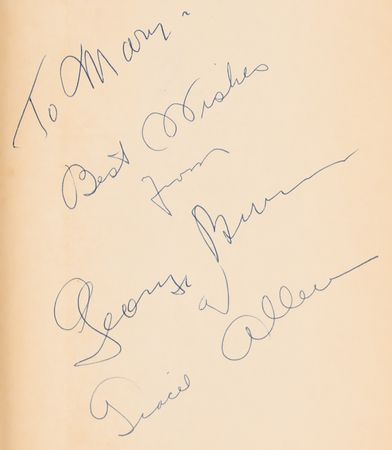 Lot #667 George Burns and Gracie Allen Signed Book - I Love Her, That's Why! - Image 2