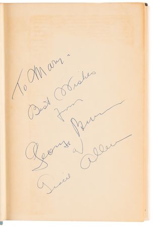 Lot #667 George Burns and Gracie Allen Signed Book - I Love Her, That's Why! - Image 4