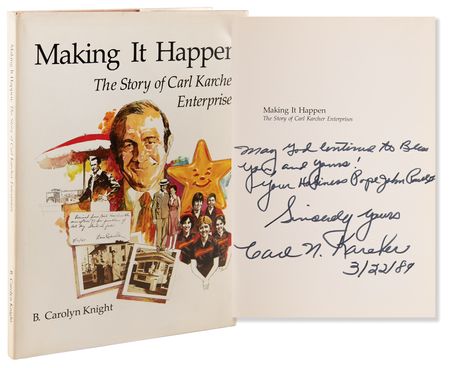 Lot #223 Carl Karcher Signed Book - Making It Happen - Image 1