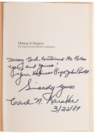 Lot #223 Carl Karcher Signed Book - Making It Happen - Image 4