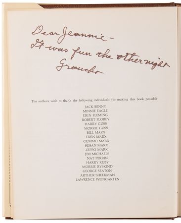 Lot #718 Groucho Marx Signed Book - The Marx Bros. Scrapbook - Image 4