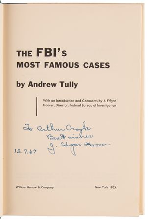 Lot #217 J. Edgar Hoover Signed Book - The FBI's Most Famous Cases - Image 4