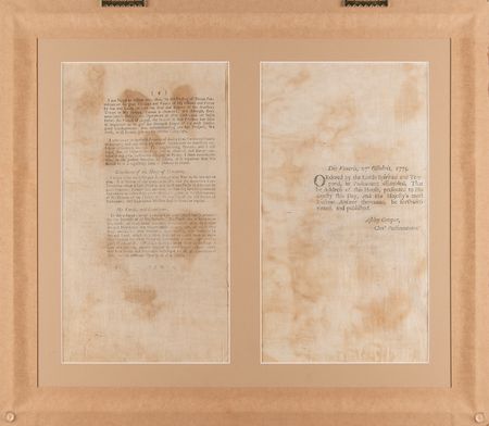 Lot #151 King George III Early Printing of 'His Majesty?s Most Gracious Speech' - The King's First Response to the Declaration of Independence (October 31, 1776) - Image 2