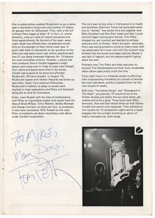 Lot #593 Tom Petty and the Heartbreakers Signed 1977 UK Tour Program - “For Mike, Many Dogs, Tom Petty