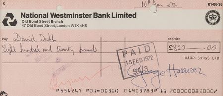 Lot #490 Beatles: George Harrison Signed Check - Image 2