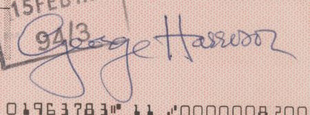Lot #490 Beatles: George Harrison Signed Check - Image 3