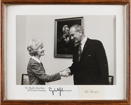 Lot #74 Lyndon B Johnson Signed Photograph - Image 1