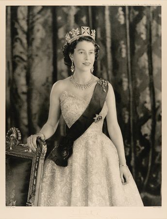 Lot #244 Queen Elizabeth II Oversized Signed Photogravure Portrait - Image 2