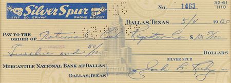 Lot #249 Jack Ruby Signed Check - Image 2