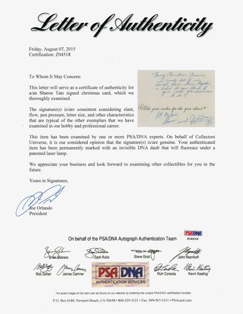 Lot #755 Sharon Tate Signed Christmas Card to Her Grandmother - Image 4