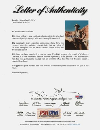 Lot #726 Paul Newman Signed Photograph - Image 2