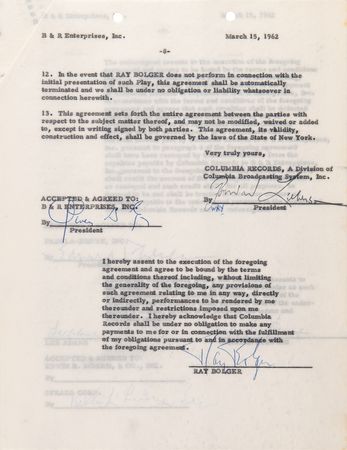 Lot #764 Wizard of Oz (6) Signed Documents - Judy Garland, Ray Bolger, Jack Haley, Bert Lahr, Billie Burke, and Margaret Hamilton - Image 3