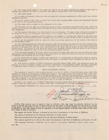 Lot #764 Wizard of Oz (6) Signed Documents - Judy Garland, Ray Bolger, Jack Haley, Bert Lahr, Billie Burke, and Margaret Hamilton - Image 4