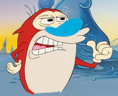 Lot #459 Stimpy production cel and master production background from The Ren & Stimpy Show - Image 2