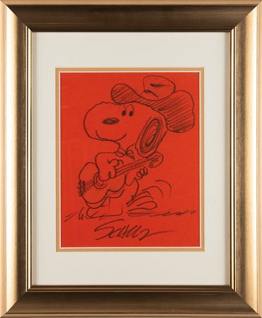 Lot #452 Charles Schulz Large Original Sketch of Snoopy - Image 1