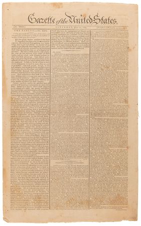 Lot #364 Independence Day: Gazette of the United States from July 11, 1789, Reporting on July 4th Independence Day Celebrations - Image 1