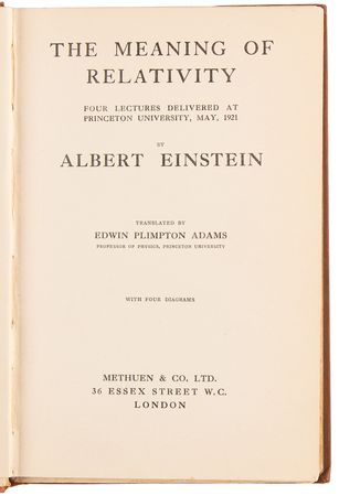Lot #163 Albert Einstein Signed Book - The Meaning of Relativity - Image 5