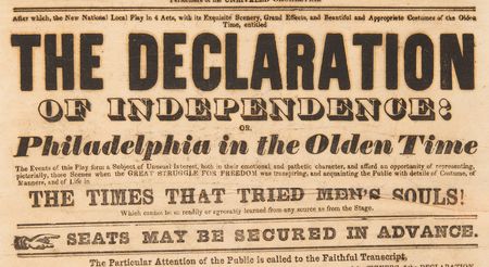 Lot #184 John Wilkes Booth Original Broadside for ?The Declaration of Independence: Philadelphia in the Olden Time? (Wheatley's Arch Street Theatre in Philadelphia, March 16, 1858) - Image 3