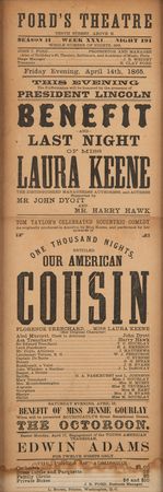 Lot #728 Lincoln Assassination: Ford's Theatre Broadside (Period Reproduction) - Image 2