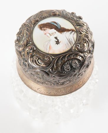 Lot #642 Agnes Booth's Crystal-and-Silver Perfume Jar - Image 2