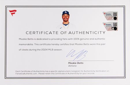 Lot #779 Mookie Betts Signed Game-Used Cleats (2024) - Image 7