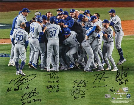 Lot #803 Los Angeles Dodgers 2024 Team-Signed Oversized Photograph with Betts, Freeman, and Yamamoto (Ltd. Ed. #17/25) - Image 2