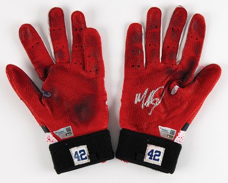 Lot #781 Mookie Betts Signed Game-Used Batting Gloves (2024) - Image 1