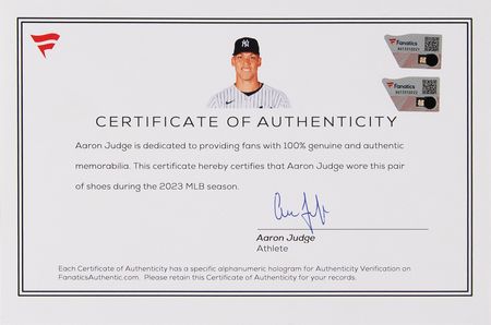 Lot #797 Aaron Judge Signed Personally-Worn Shoes (2023) - Image 8