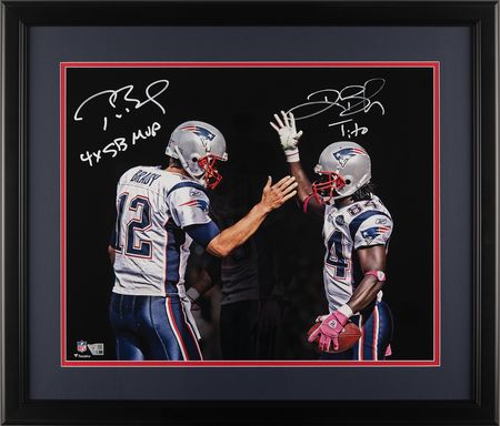 Lot #783 Tom Brady and Deion Branch Oversized Signed Photograph - Image 1