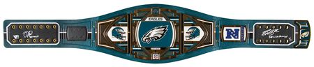 Lot #791 Jalen Hurts and Saquon Barkley Signed Philadelphia Eagles WWE Championship Belt (Ltd. Ed. #3/5) - Image 5