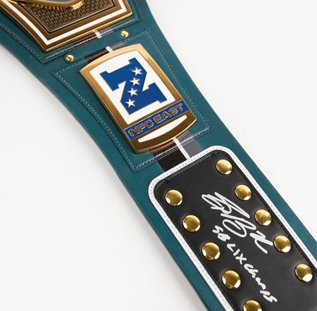 Lot #791 Jalen Hurts and Saquon Barkley Signed Philadelphia Eagles WWE Championship Belt (Ltd. Ed. #3/5) - Image 6