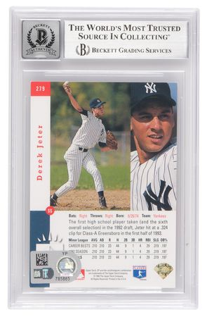Lot #793 Derek Jeter: 1993 Upper Deck SP Rookie Foil #279 Signed Baseball Card - BAS 10 - Image 2