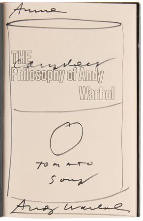 Lot #438 Andy Warhol Signed Book with Soup Can Sketch - The Philosophy of Andy Warhol - Image 4