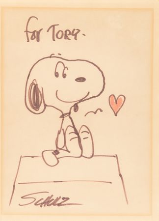 Lot #460 Charles Schulz Signed Sketch of Snoopy - Image 1