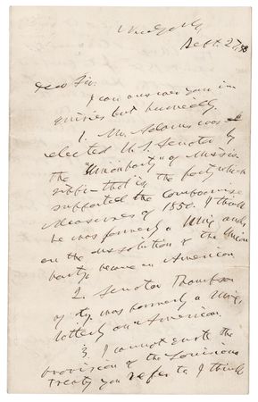 Lot #213 Horace Greeley Autograph Letter Signed - Image 1