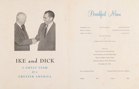 Lot #92 Richard and Pat Nixon Signed '1956 Railroad Campaign Tour' Souvenir Menu - Image 3