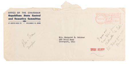 Lot #92 Richard and Pat Nixon Signed '1956 Railroad Campaign Tour' Souvenir Menu - Image 5