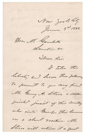 Lot #59 U. S. Grant Autograph Letter Signed to French Leader Leon Gambetta, Praising Him as 