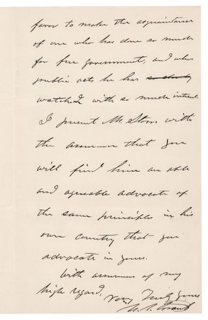 Lot #59 U. S. Grant Autograph Letter Signed to French Leader Leon Gambetta, Praising Him as 
