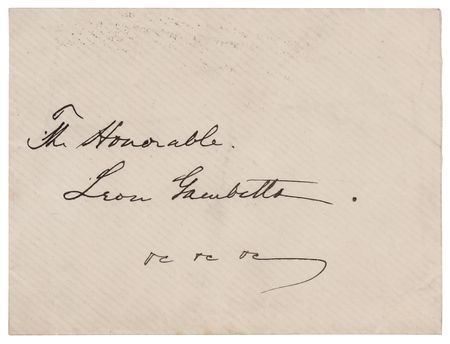 Lot #59 U. S. Grant Autograph Letter Signed to French Leader Leon Gambetta, Praising Him as 