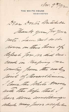 Lot #111 William H. Taft Autograph Letter Signed as President on the 1912 Election: 