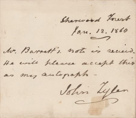Lot #123 John Tyler Autograph Letter Signed - Image 1