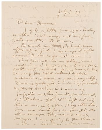 Lot #286 George S. Patton World War I-Dated Autograph Letter Signed: 